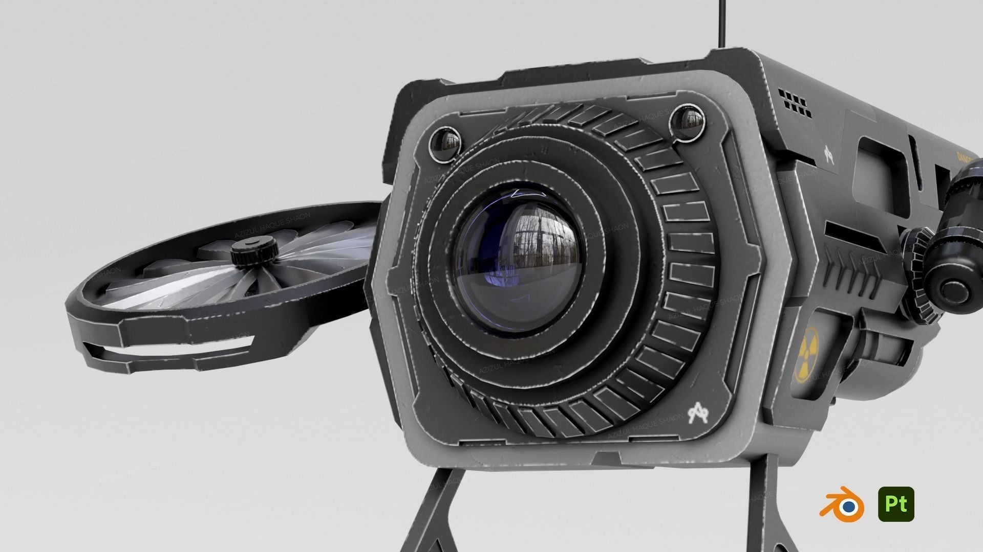 Sci Fi Military Robot Drone Concept 3D model_8