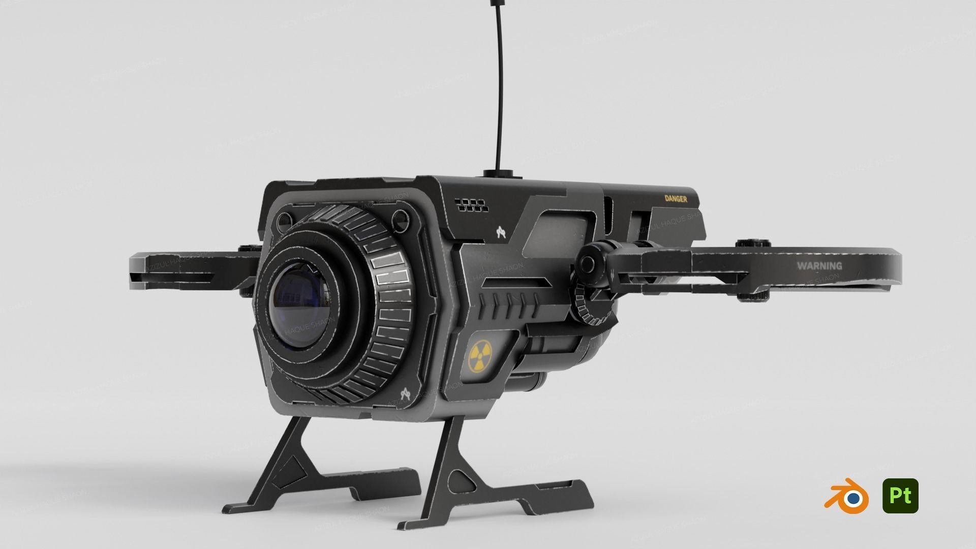 Sci Fi Military Robot Drone Concept 3D model_2