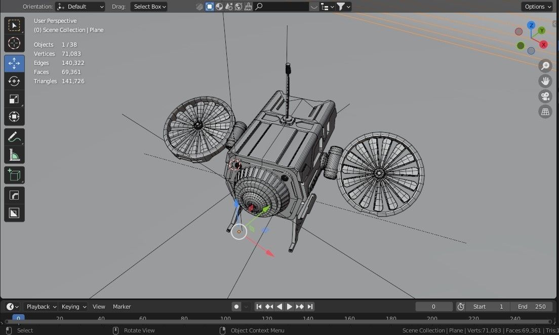 Sci Fi Military Robot Drone Concept 3D model_12