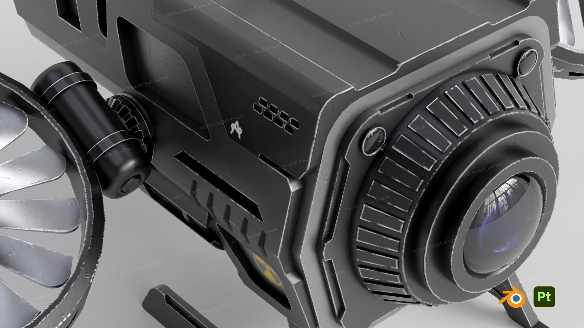 Sci Fi Military Robot Drone Concept 3D model_5