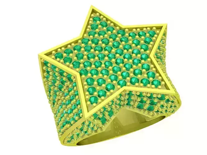 Hip Hop Star Ring STL Jewelry Model 4059  3D print model