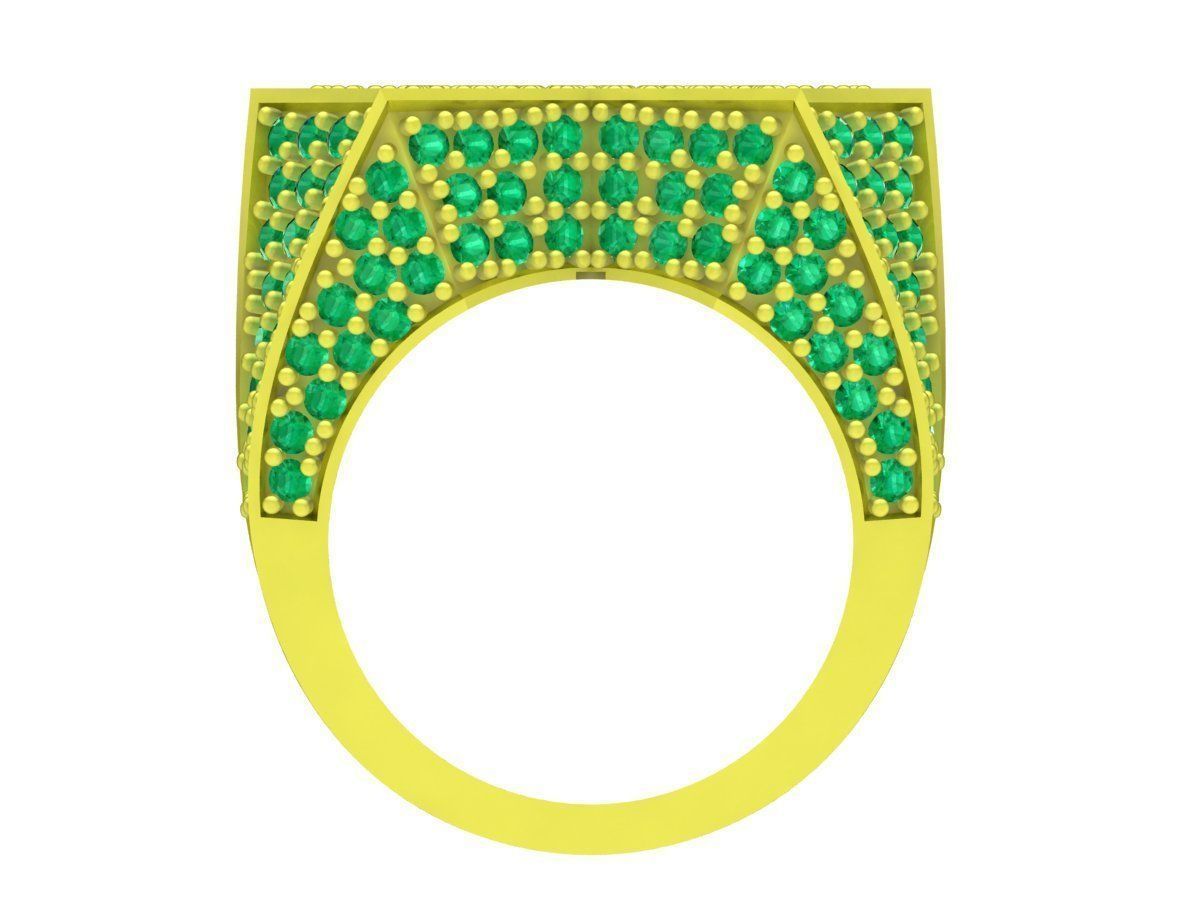 Hip Hop Star Shape Diamond Men Ring 4059  3D print model_4