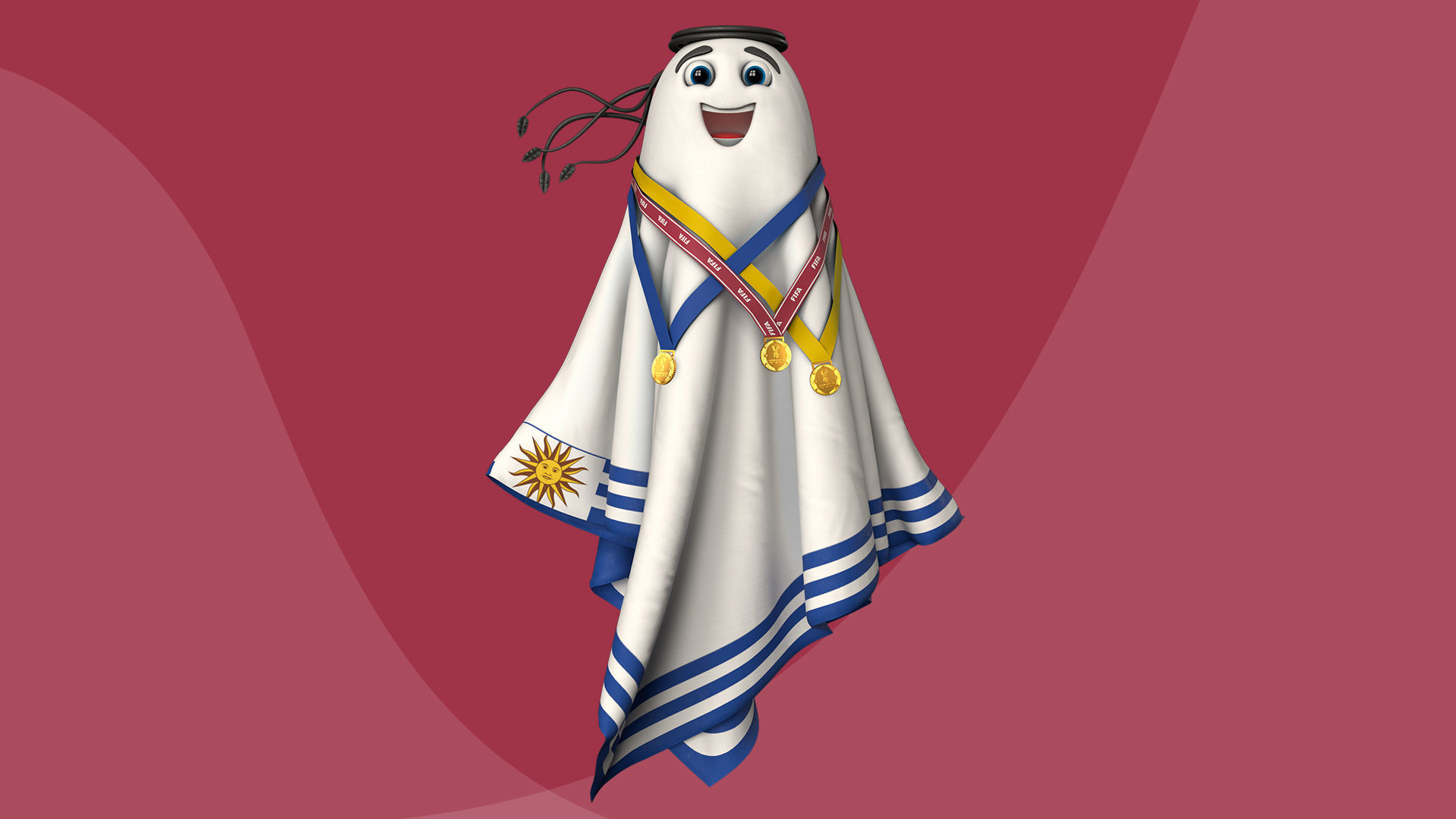 Qatar Worldcup 2022 Character Ball Medal 3D model_31