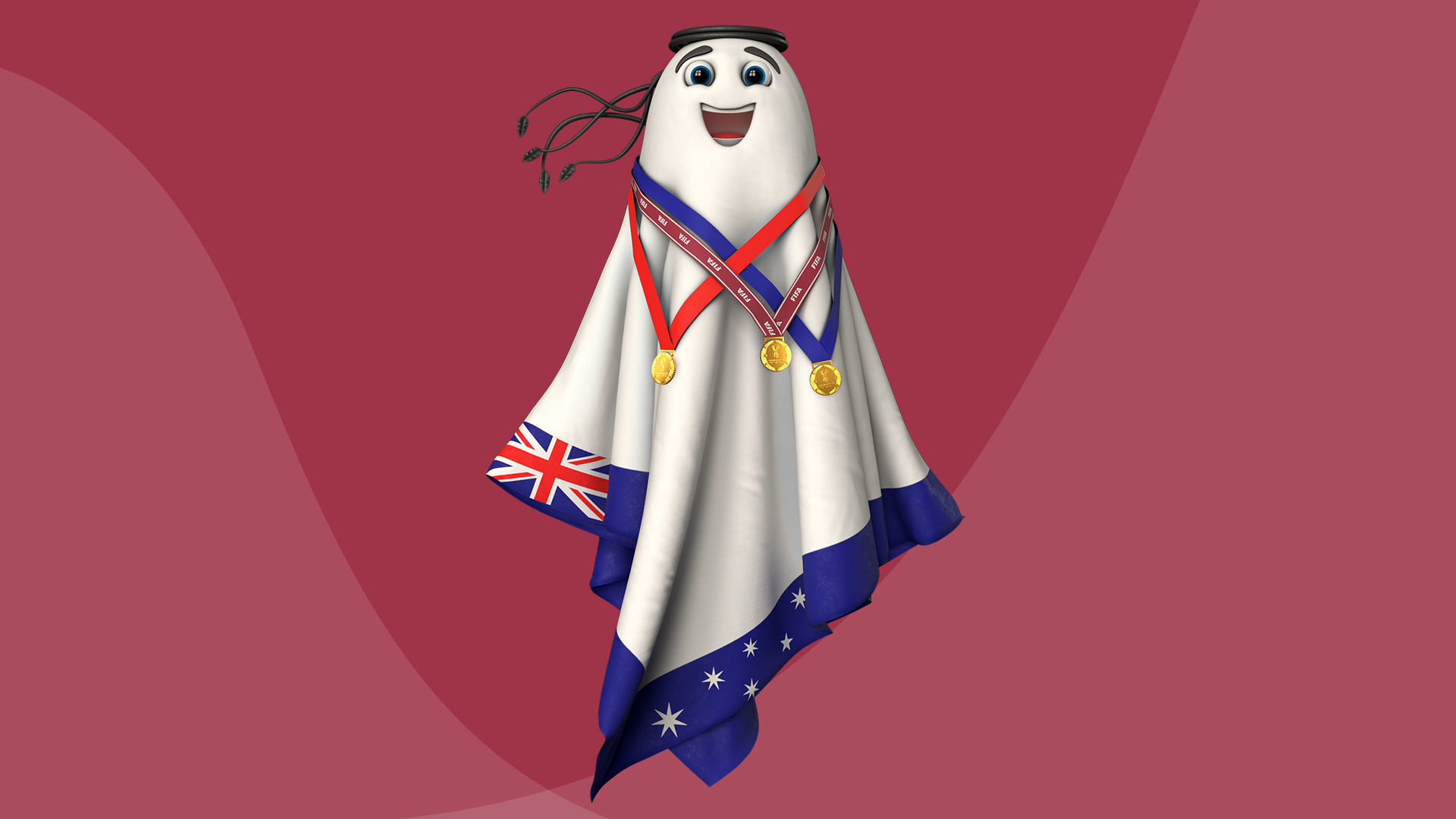 Qatar Worldcup 2022 Character Ball Medal 3D model_3