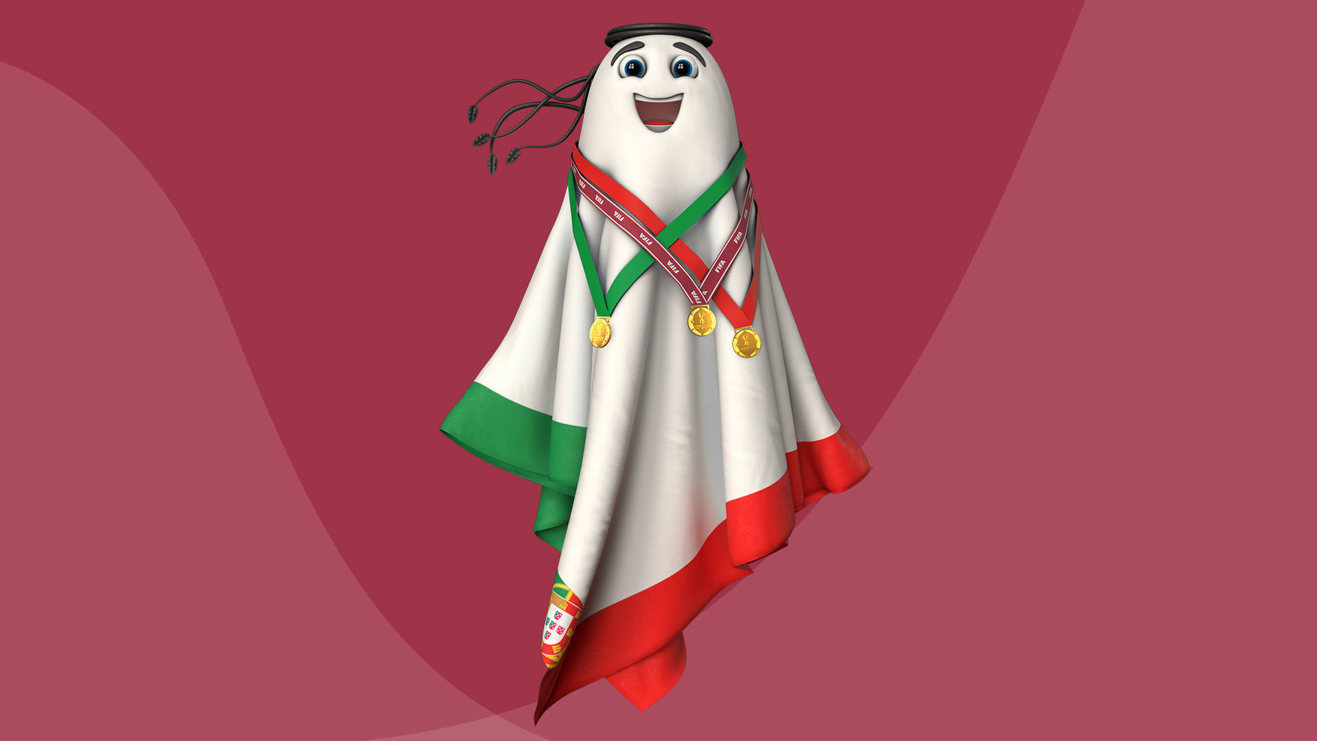 Qatar Worldcup 2022 Character Ball Medal 3D model_24