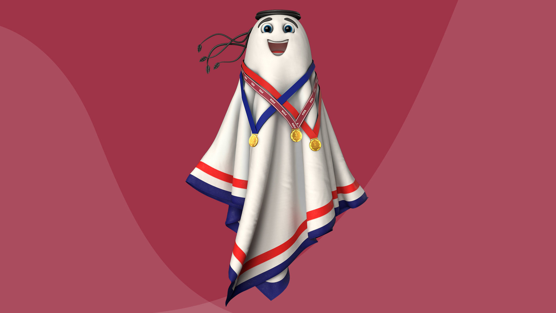 Qatar Worldcup 2022 Character Ball Medal 3D model_22