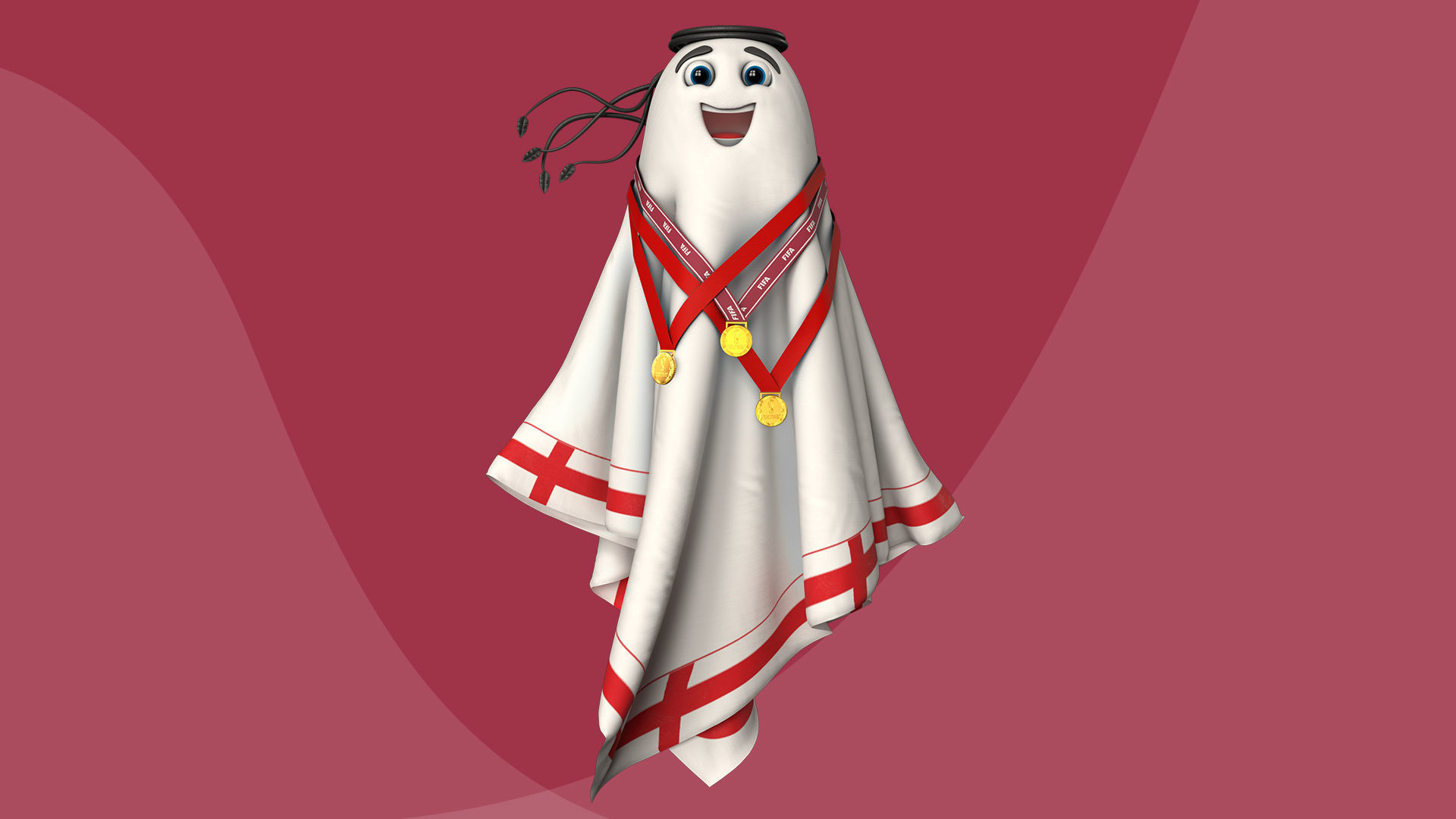 Qatar Worldcup 2022 Character Ball Medal 3D model_12