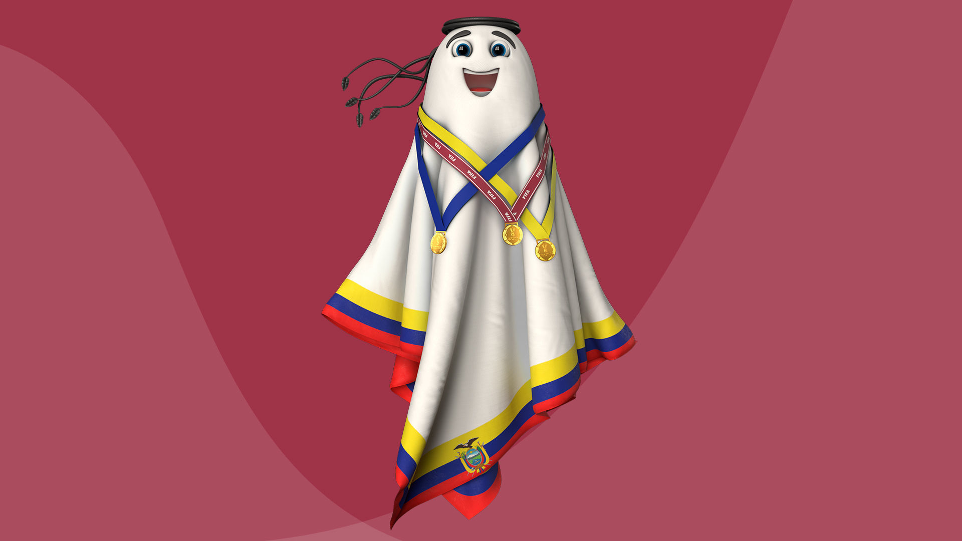 Qatar Worldcup 2022 Character Ball Medal 3D model_11