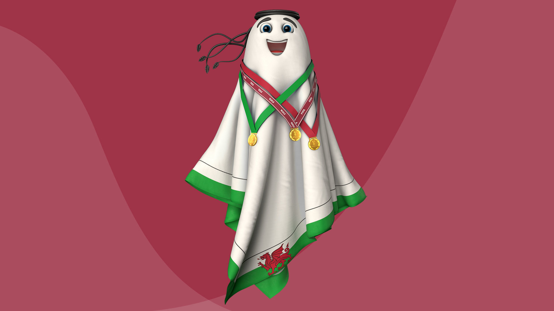 Qatar Worldcup 2022 Character Ball Medal 3D model_1