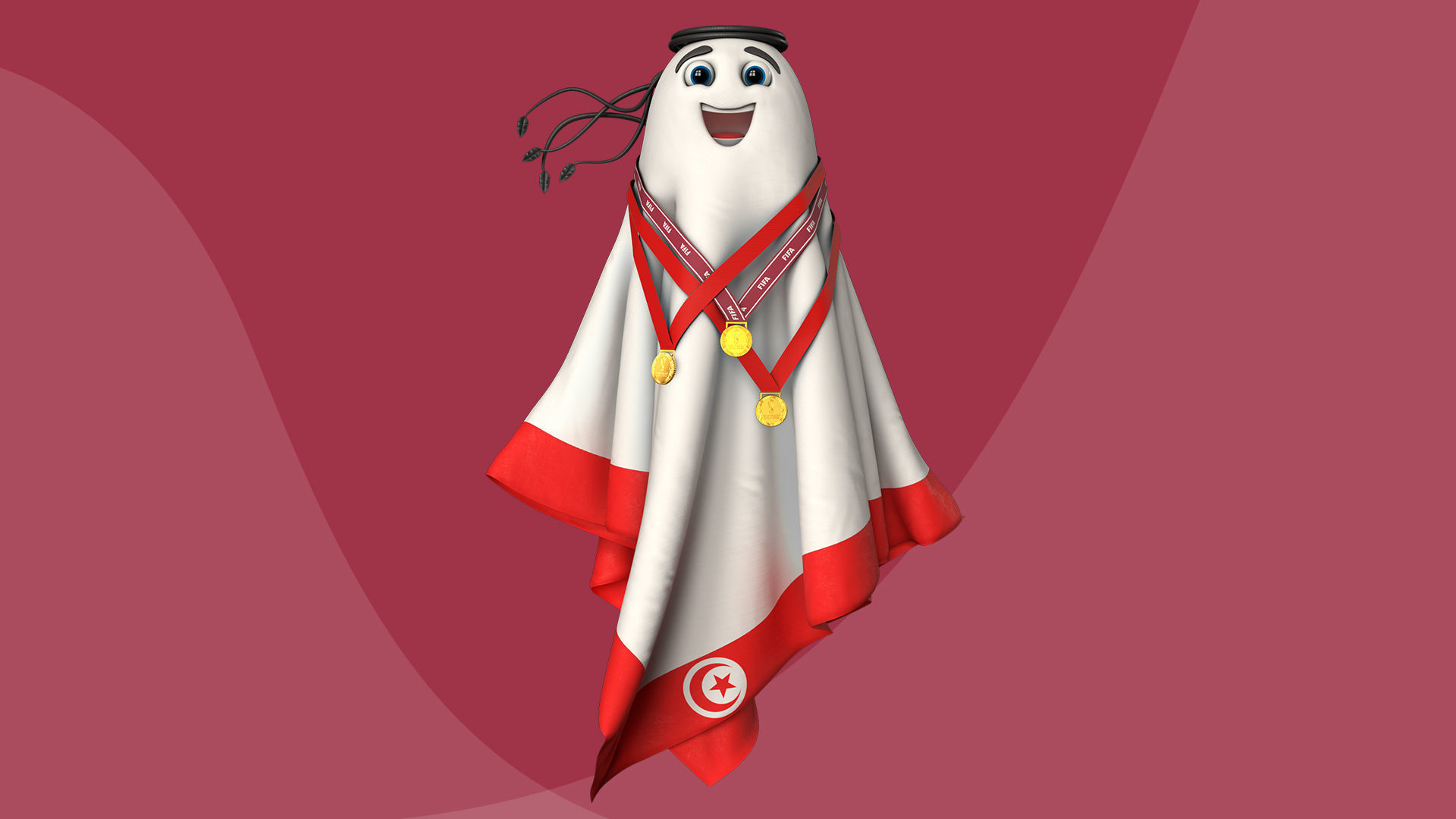 Qatar Worldcup 2022 Character Ball Medal 3D model_30