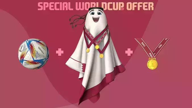 Qatar Worldcup 2022 Character Ball Medal 3D model
