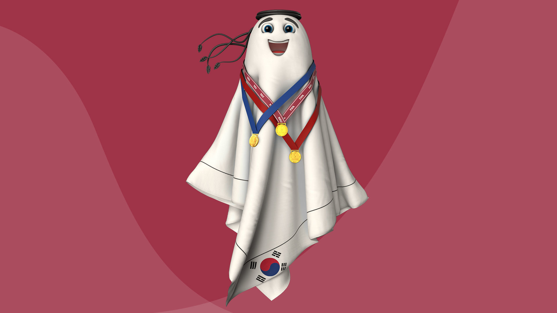 Qatar Worldcup 2022 Character Ball Medal 3D model_19