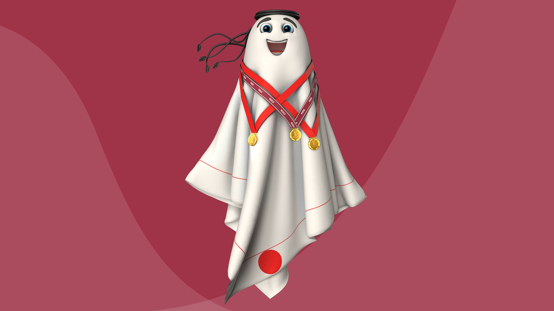 Qatar Worldcup 2022 Character Ball Medal 3D model_18