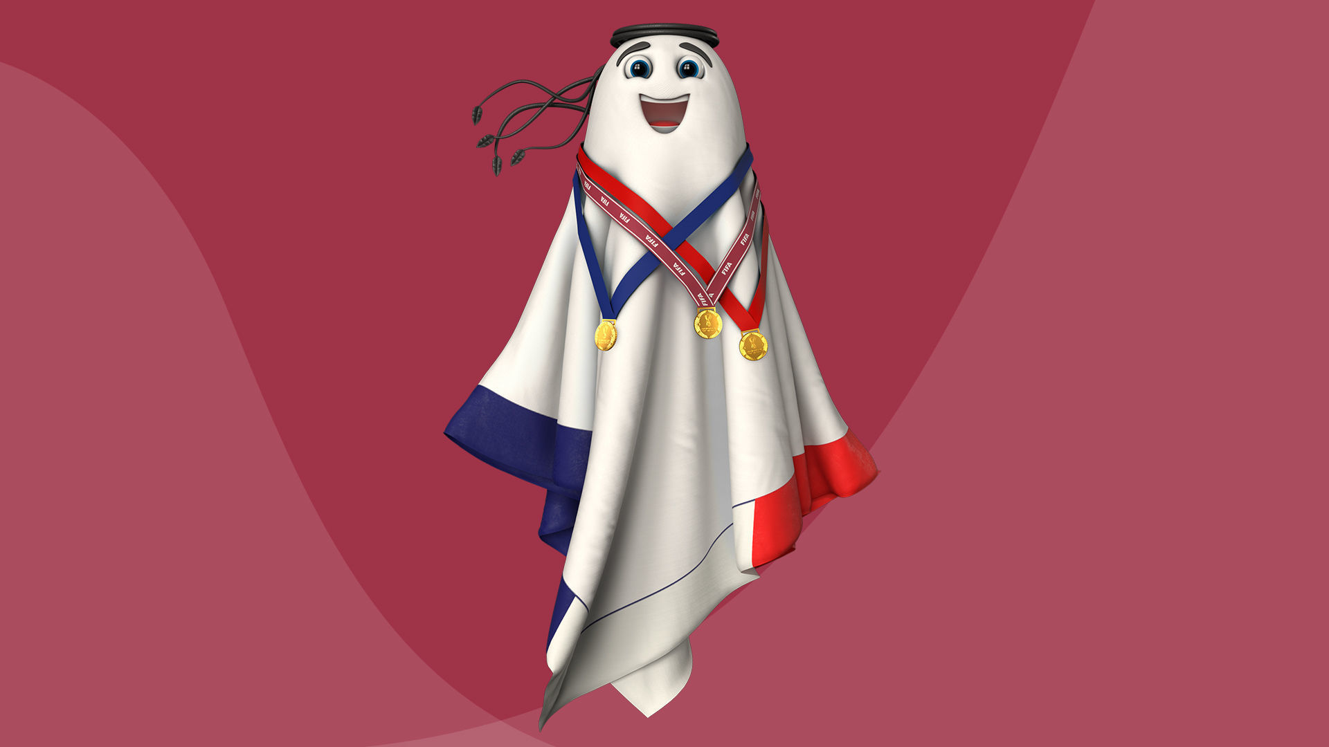 Qatar Worldcup 2022 Character Ball Medal 3D model_13