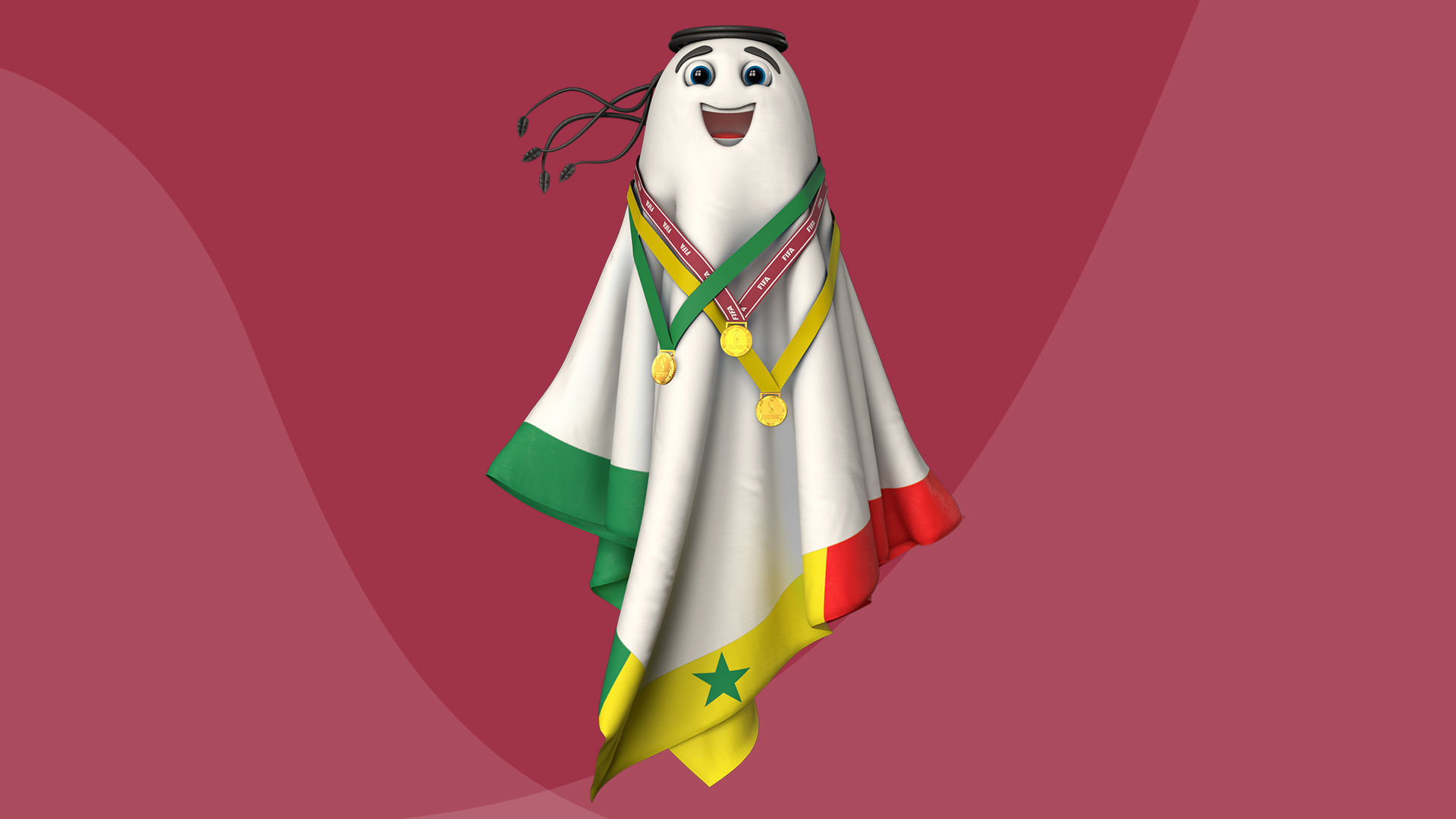 Qatar Worldcup 2022 Character Ball Medal 3D model_26