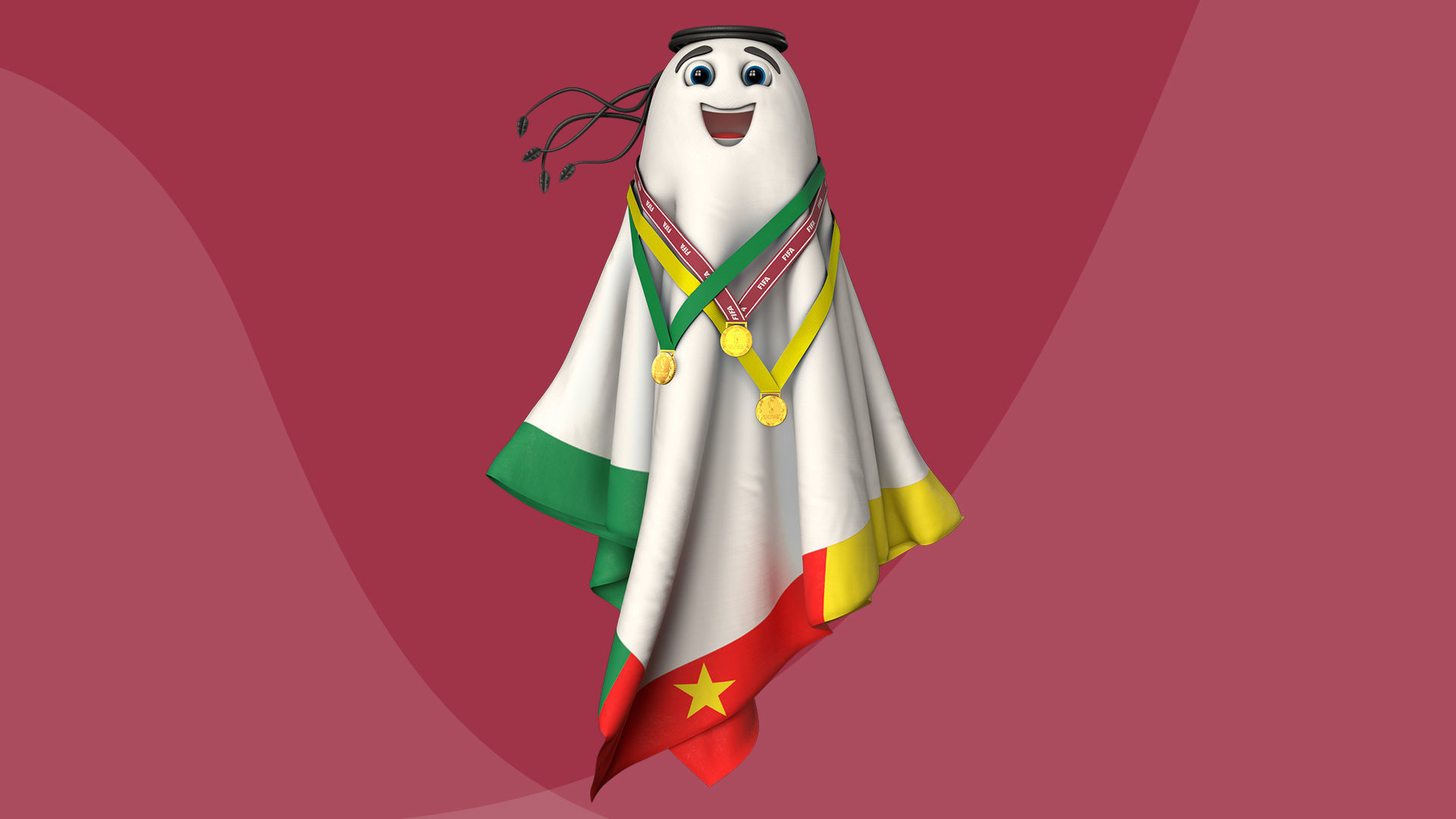 Qatar Worldcup 2022 Character Ball Medal 3D model_6