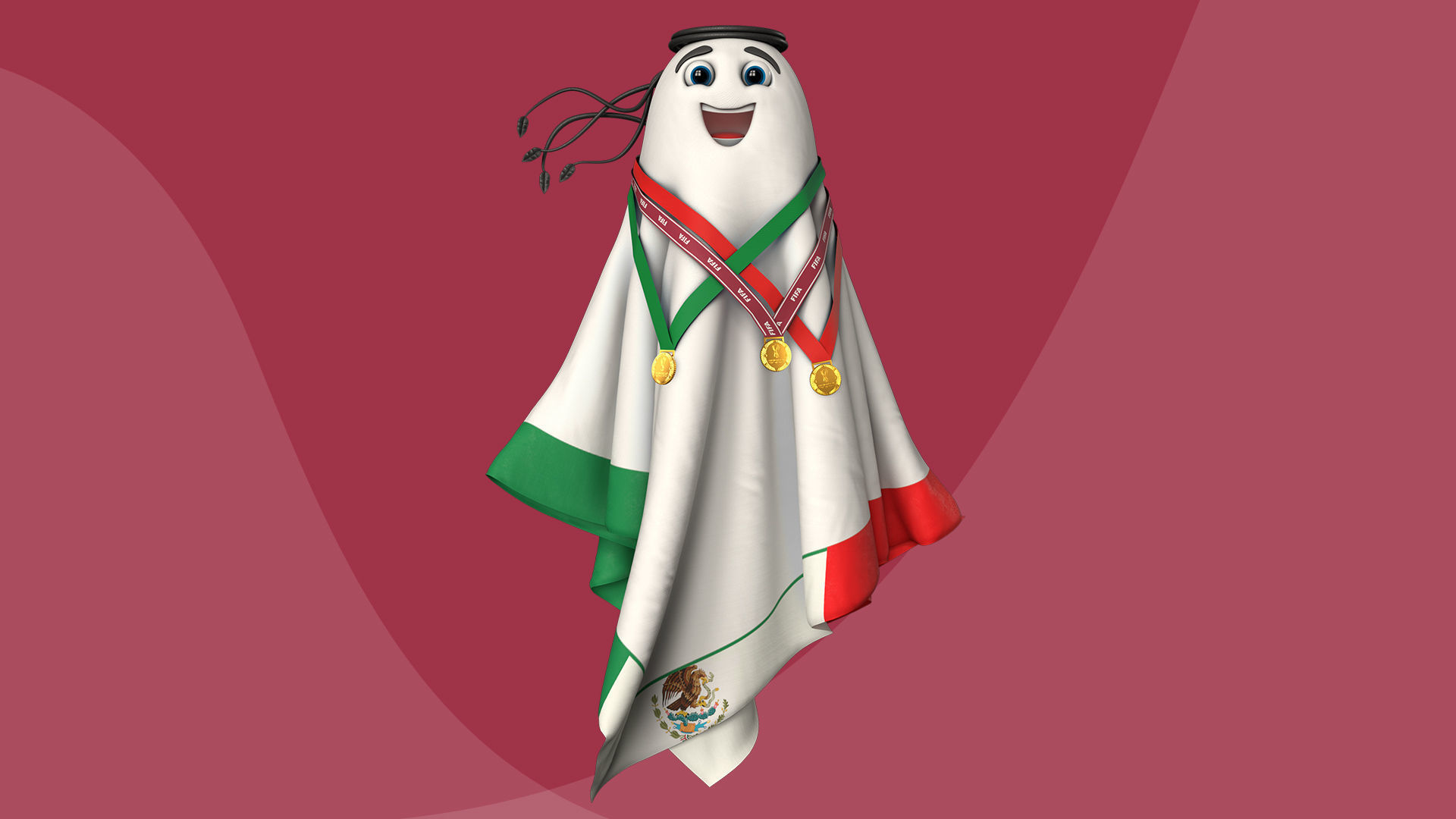 Qatar Worldcup 2022 Character Ball Medal 3D model_20