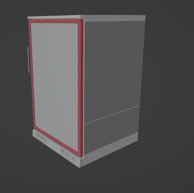 Beverage Fridge Low-poly 3D model_13