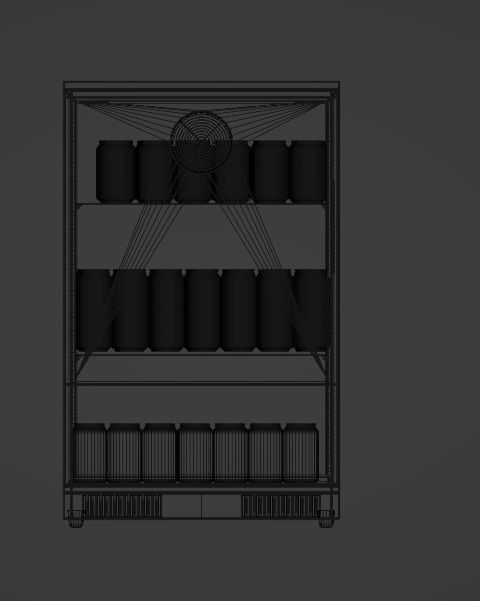 Beverage Fridge Low-poly 3D model_9