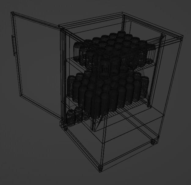 Beverage Fridge Low-poly 3D model_21