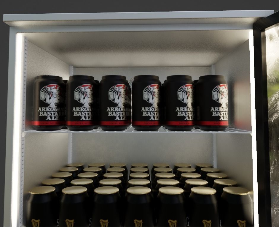 Beverage Fridge Low-poly 3D model_5