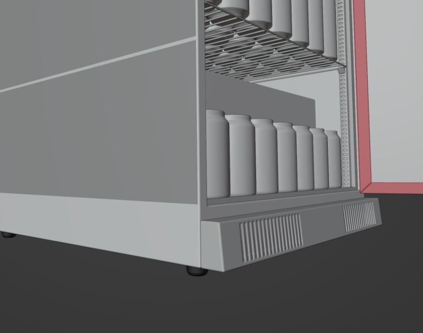 Beverage Fridge Low-poly 3D model_18