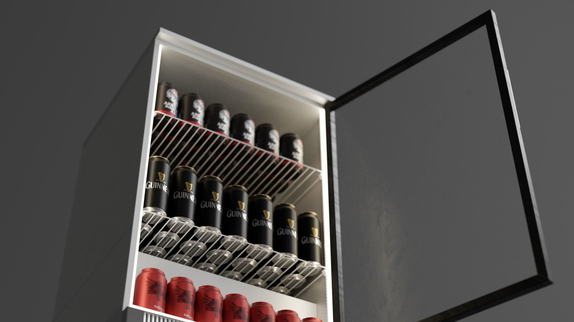 Beverage Fridge Low-poly 3D model_17