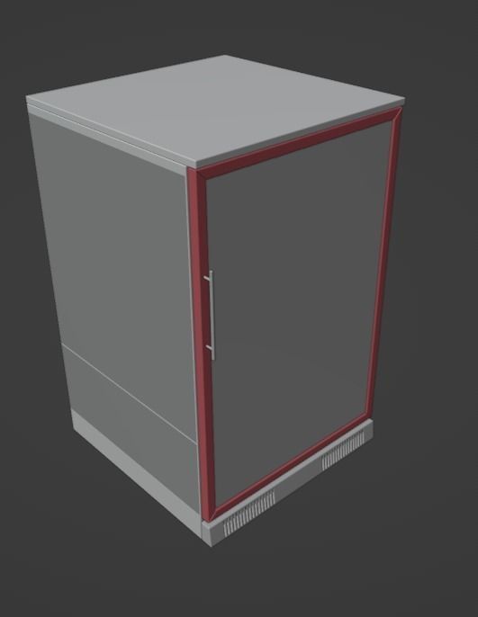 Beverage Fridge Low-poly 3D model_12