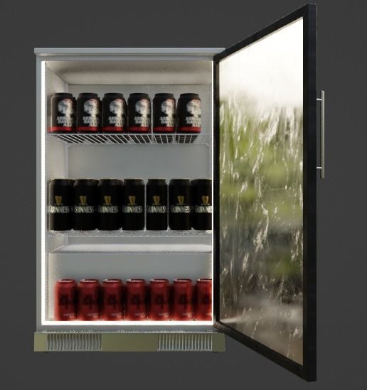 Beverage Fridge Low-poly 3D model_7