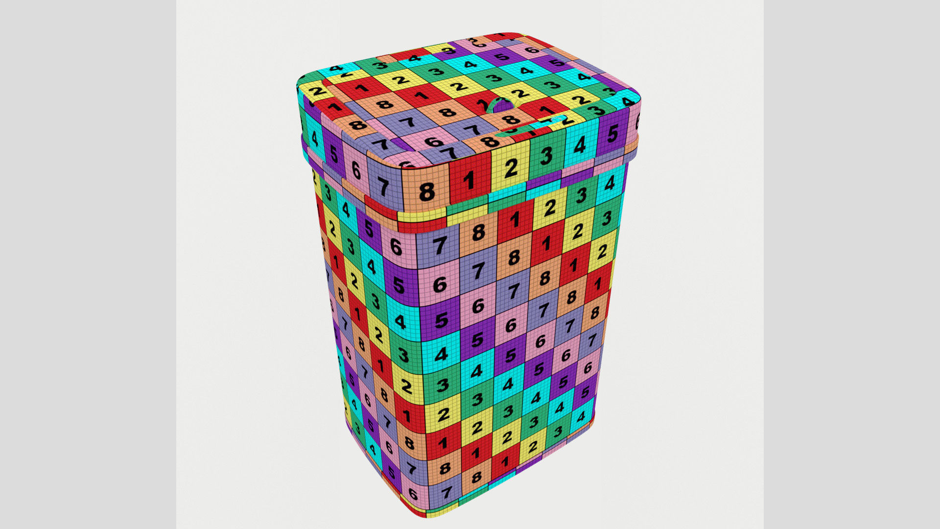 Modern Metal Trash Can Low Poly High Poly 3D model_9