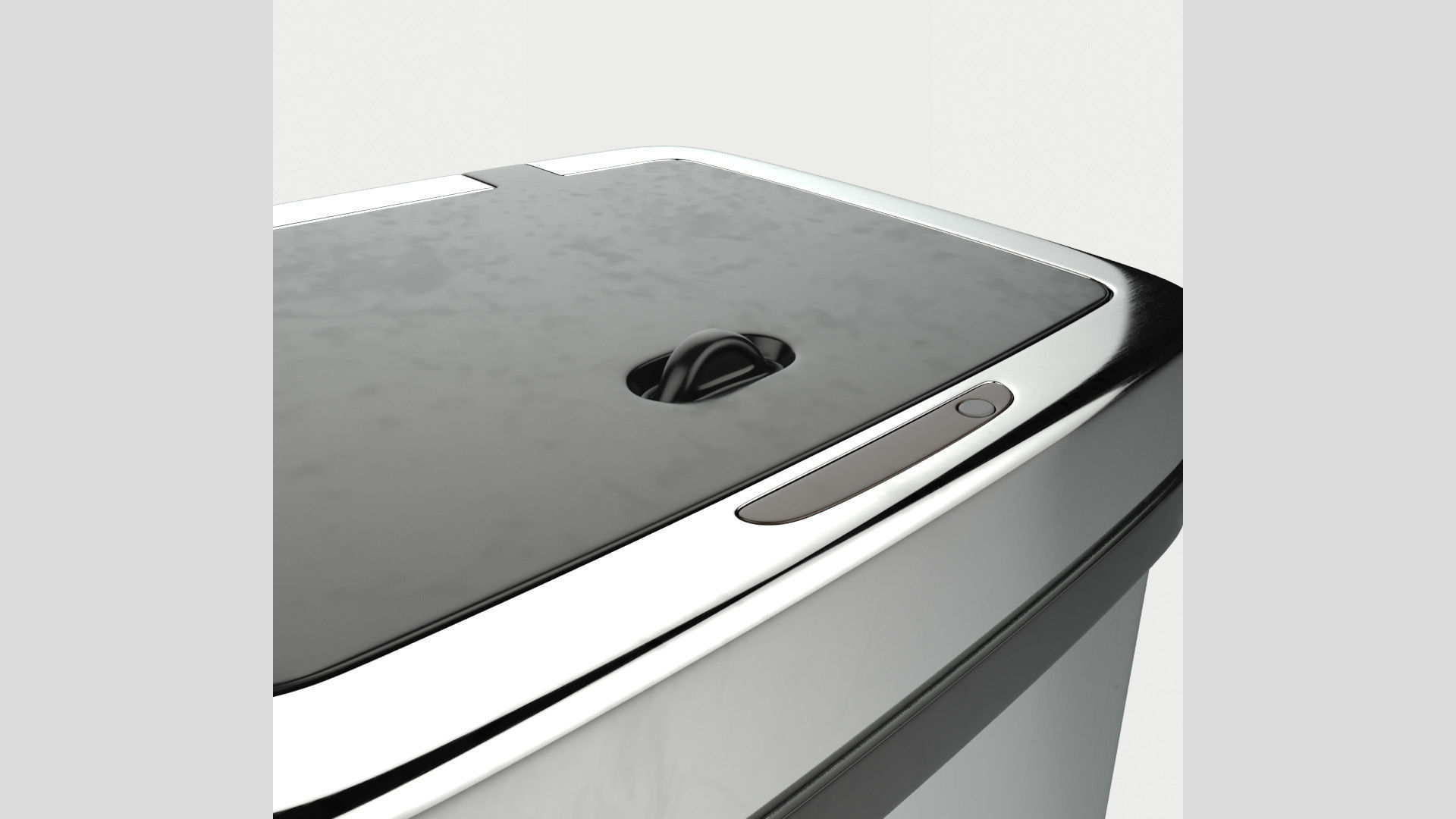 Modern Metal Trash Can Low Poly High Poly 3D model_6