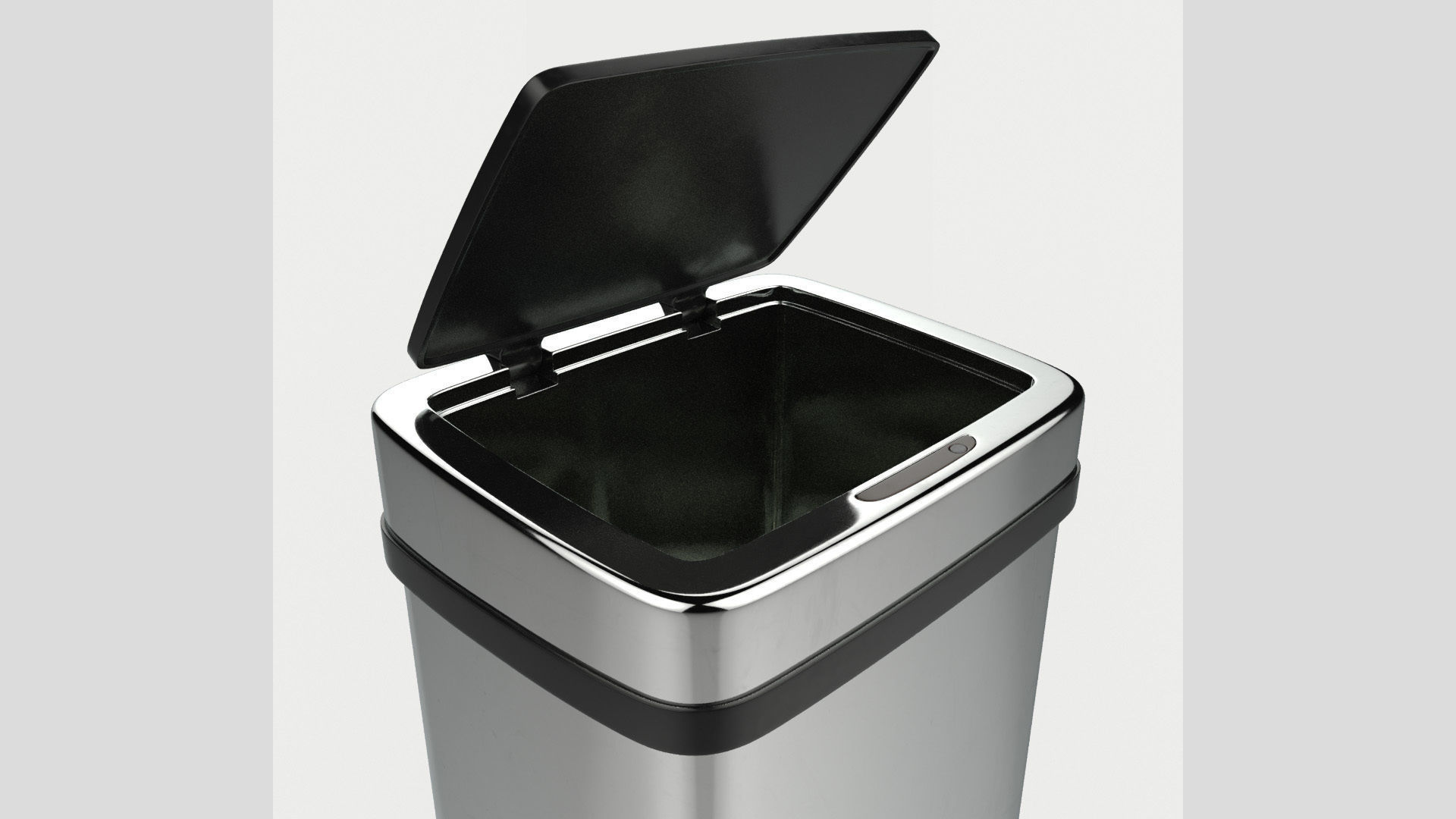 Modern Metal Trash Can Low Poly High Poly 3D model_5