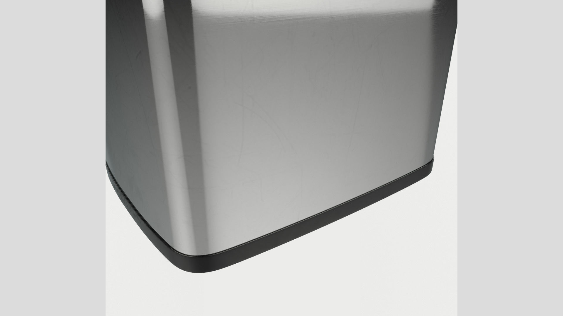 Modern Metal Trash Can Low Poly High Poly 3D model_7