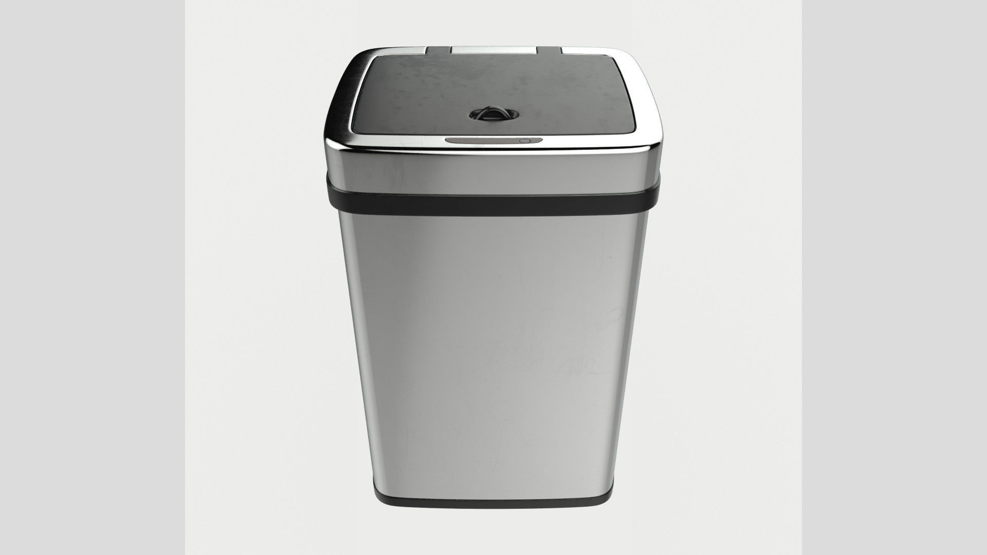 Modern Metal Trash Can Low Poly High Poly 3D model_1