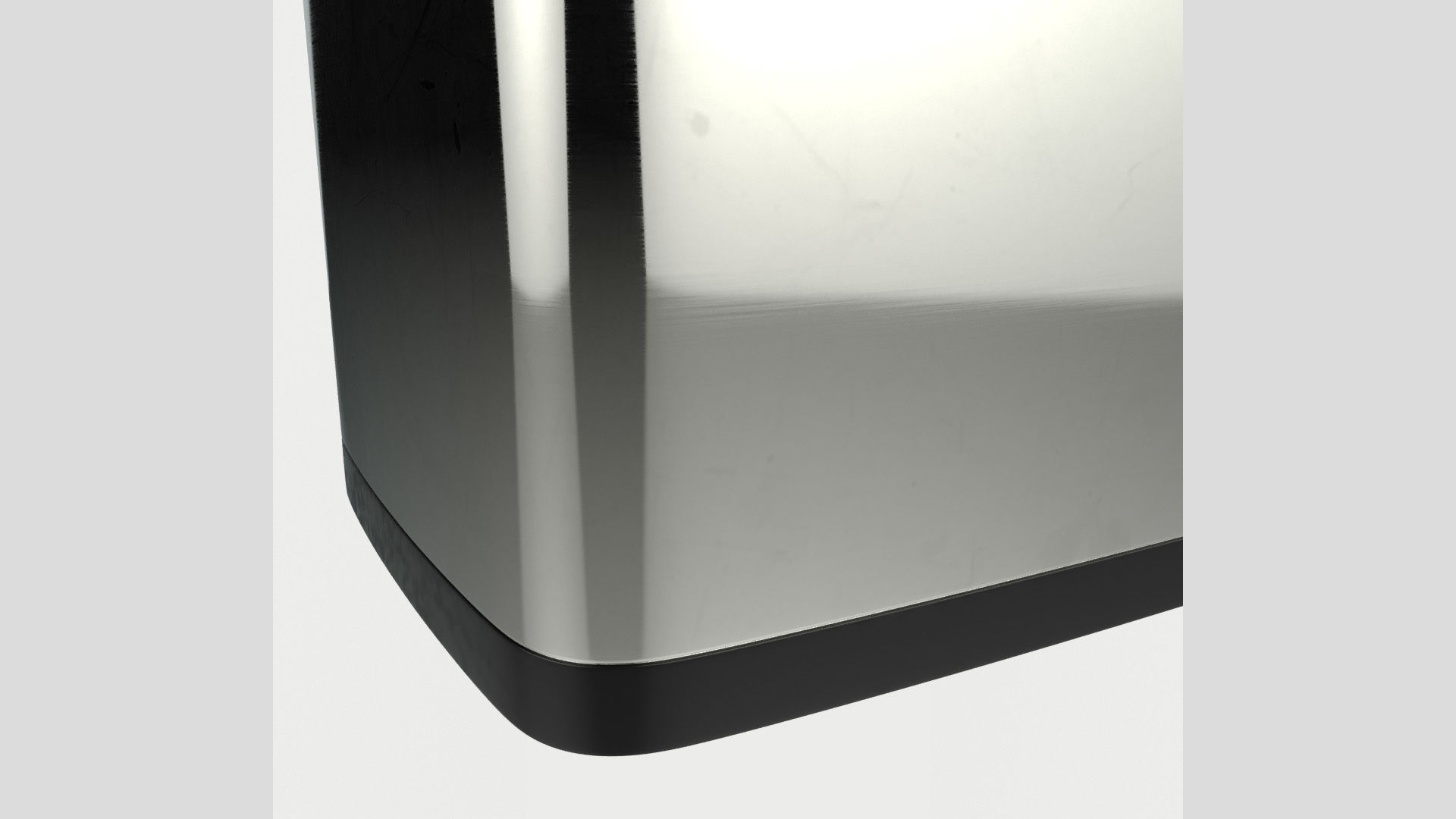 Modern Metal Trash Can Low Poly High Poly 3D model_5