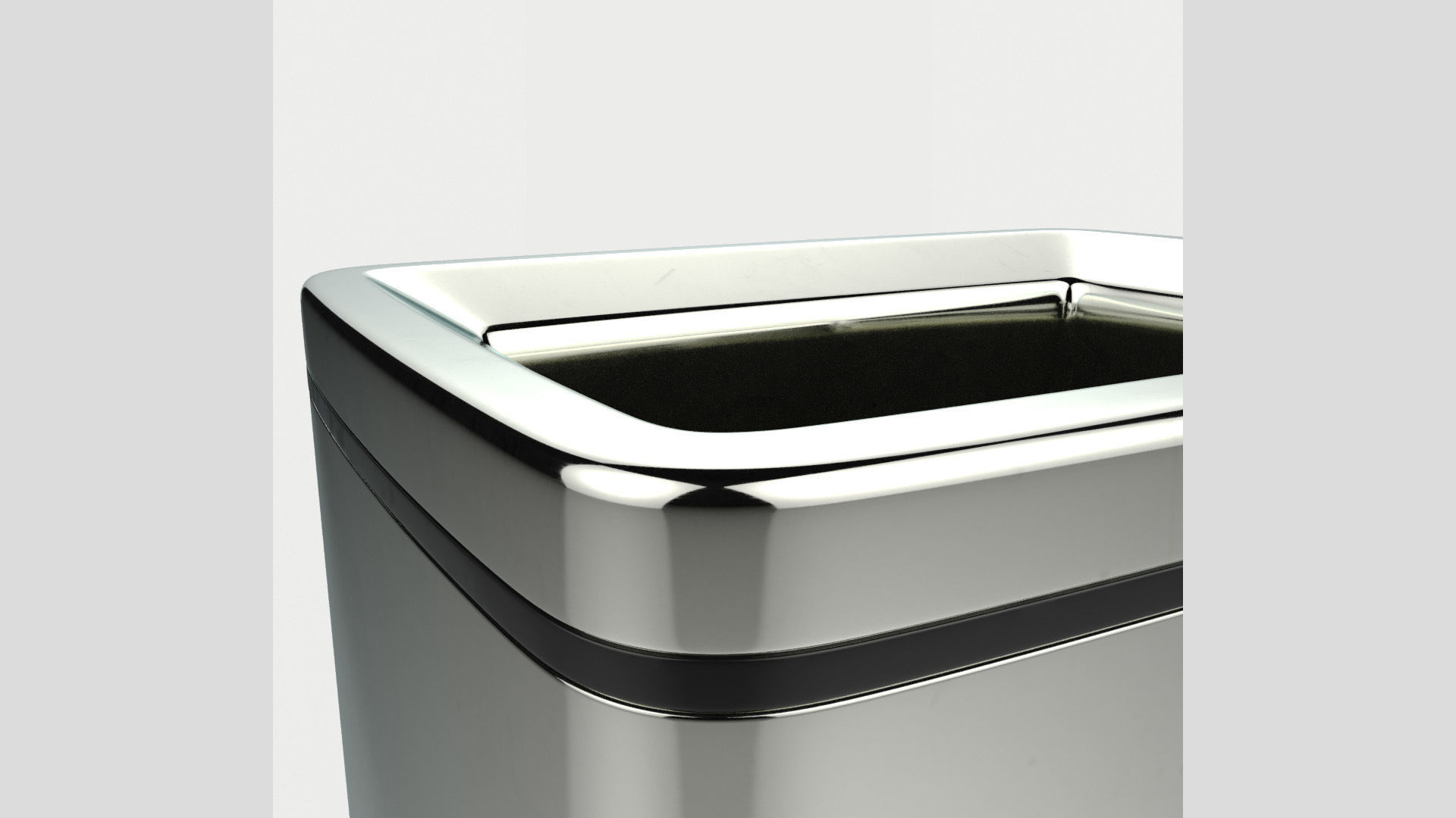 Modern Metal Trash Can Low Poly High Poly 3D model_4
