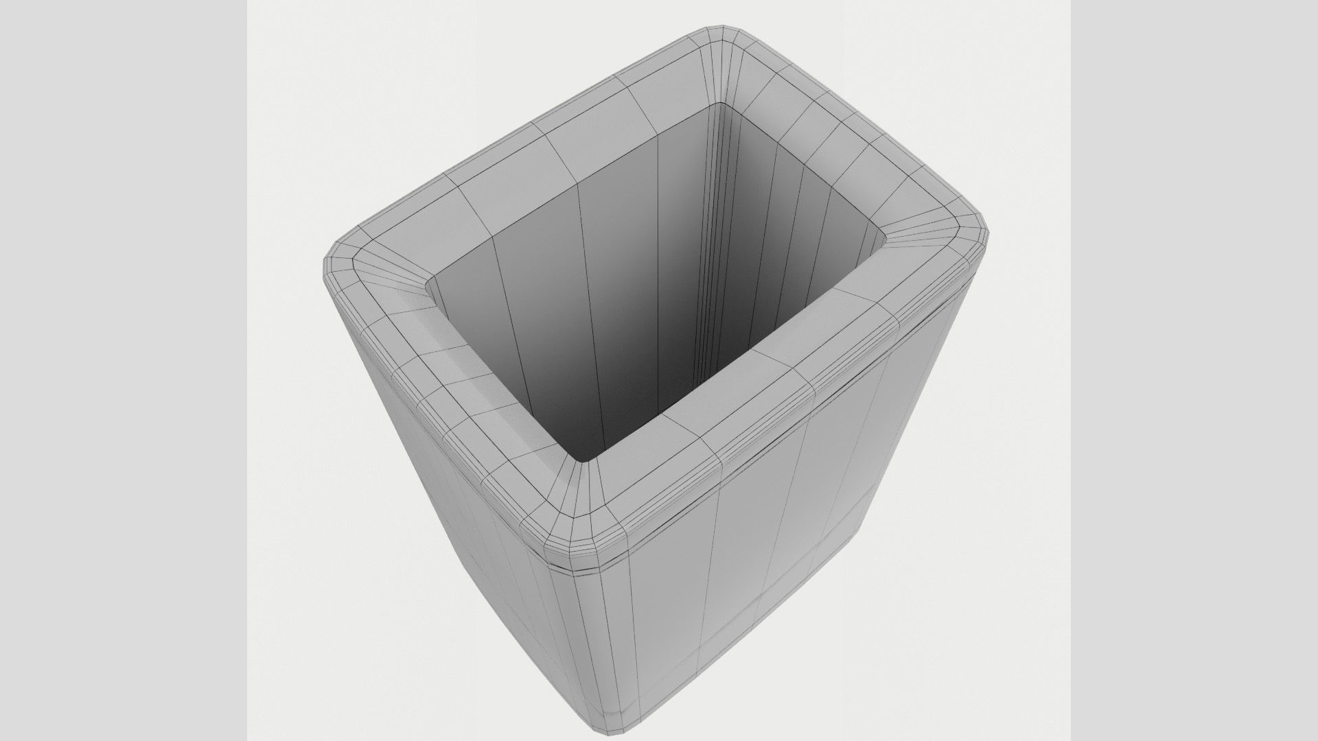 Modern Metal Trash Can Low Poly High Poly 3D model_9