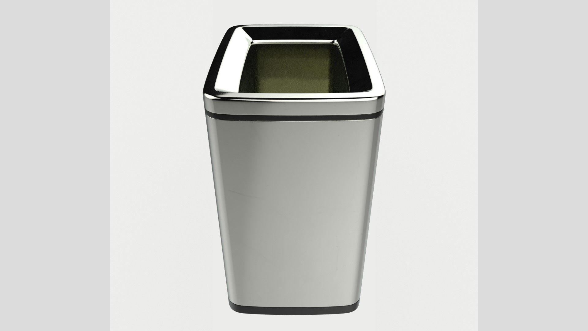 Modern Metal Trash Can Low Poly High Poly 3D model_3