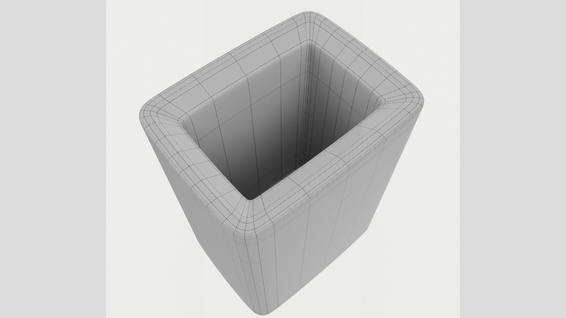 Modern Metal Trash Can Low Poly High Poly 3D model_10