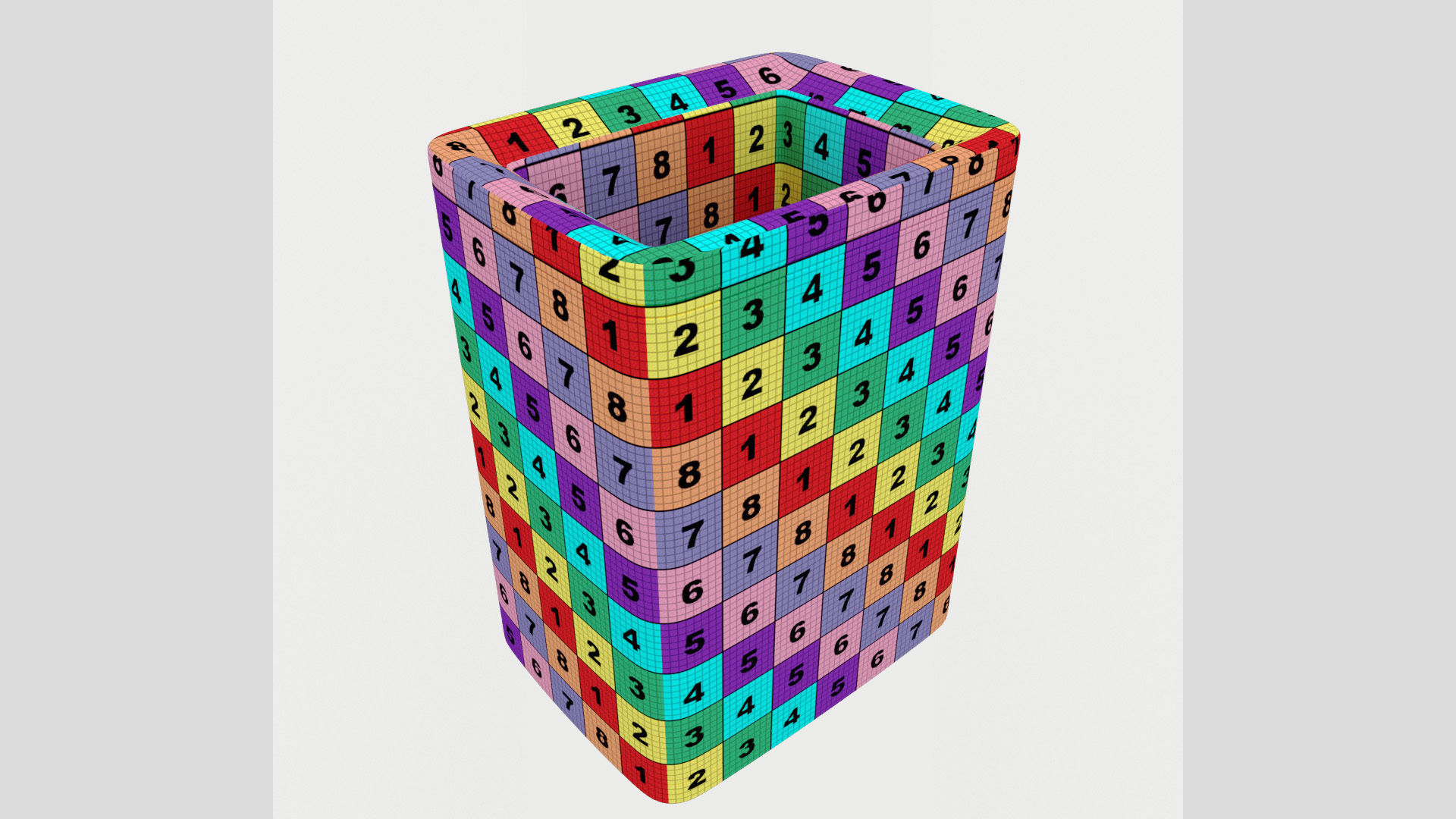 Modern Metal Trash Can Low Poly High Poly 3D model_7