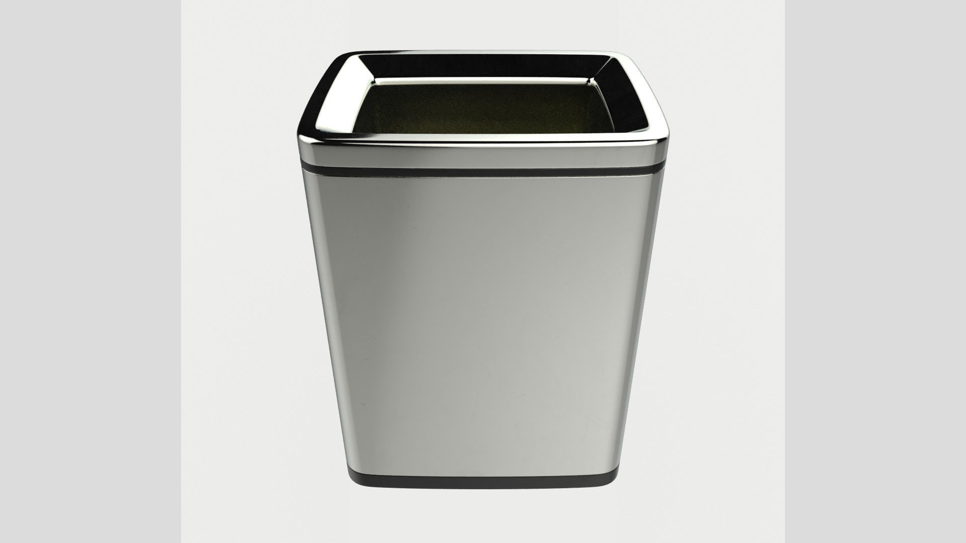 Modern Metal Trash Can Low Poly High Poly 3D model_1