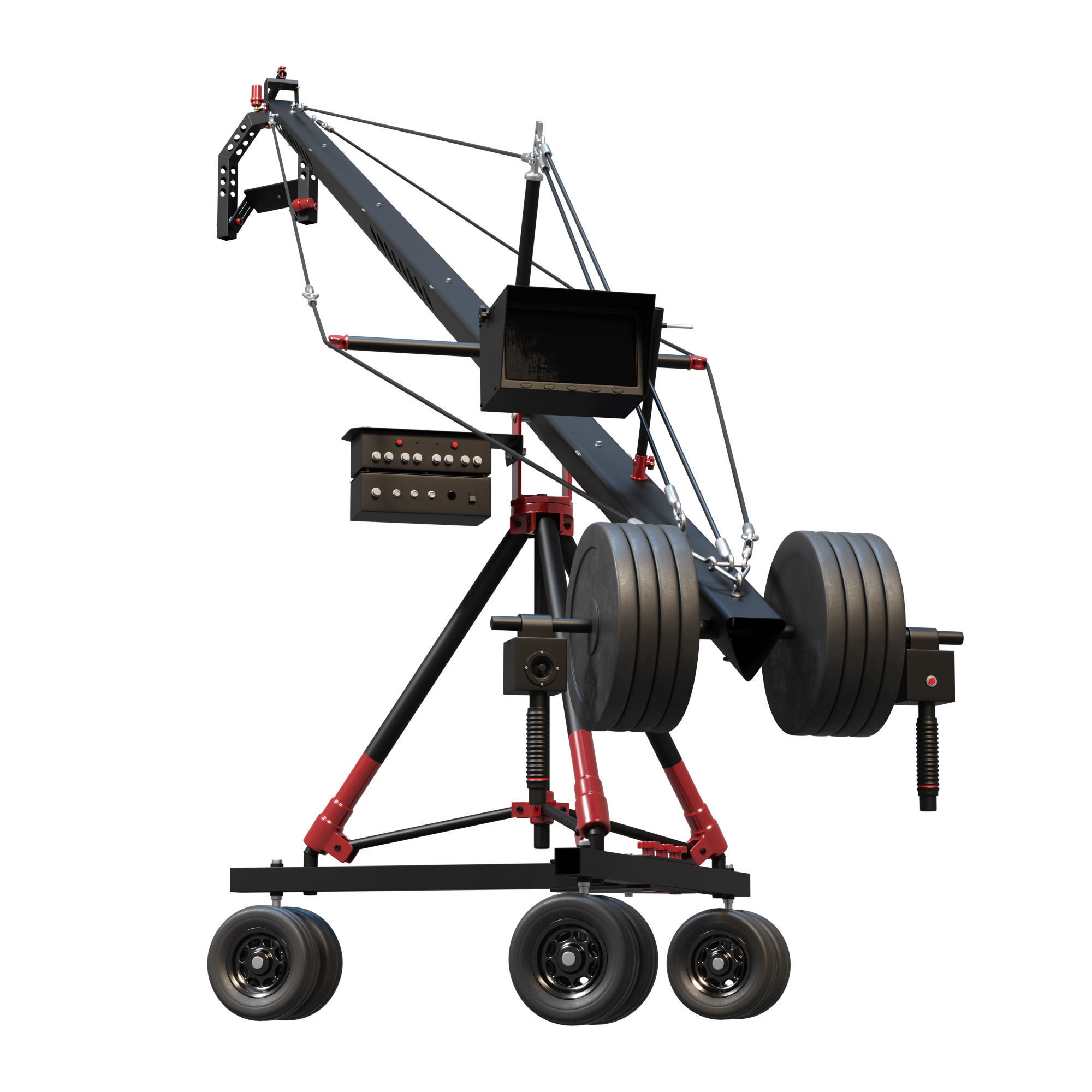 Cinematic camera crane red 3D model_2