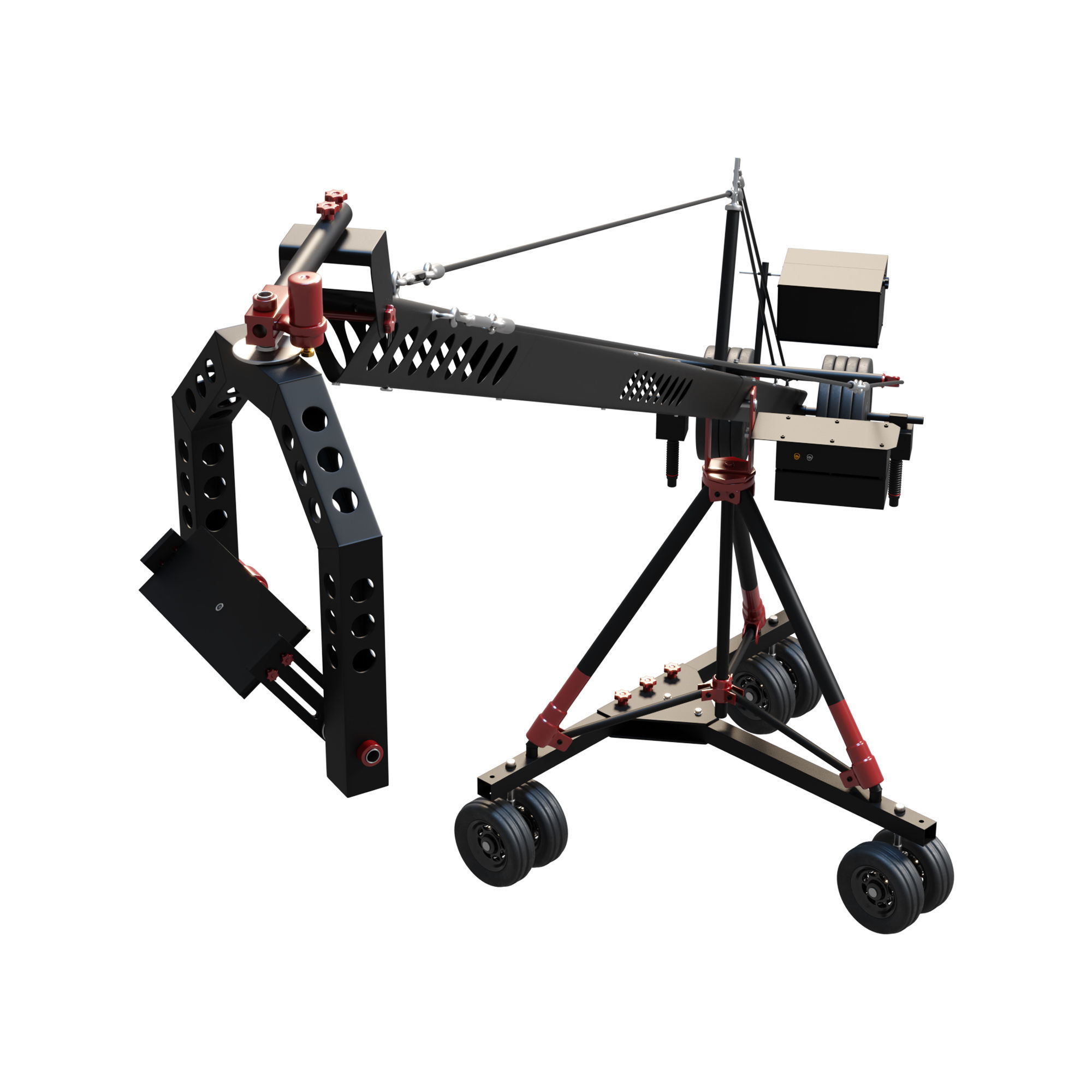 Cinematic camera crane red 3D model_1