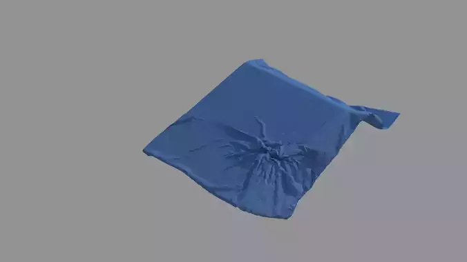 Quilt for bedding  blue 3D model