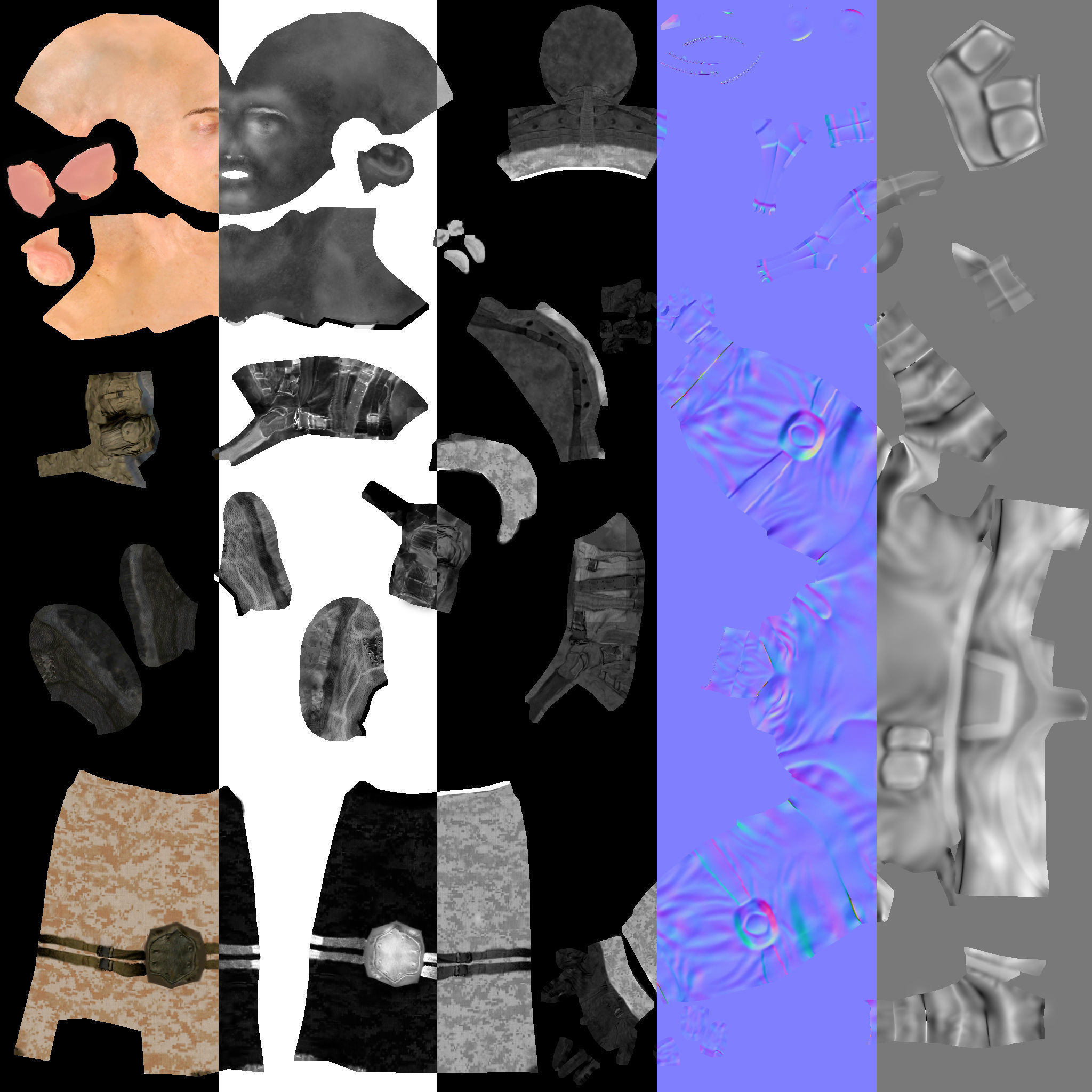 Low poly realistic asiatic soldier Low-poly 3D model_7