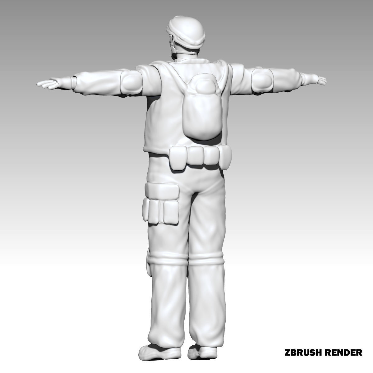 Low poly realistic asiatic soldier Low-poly 3D model_10