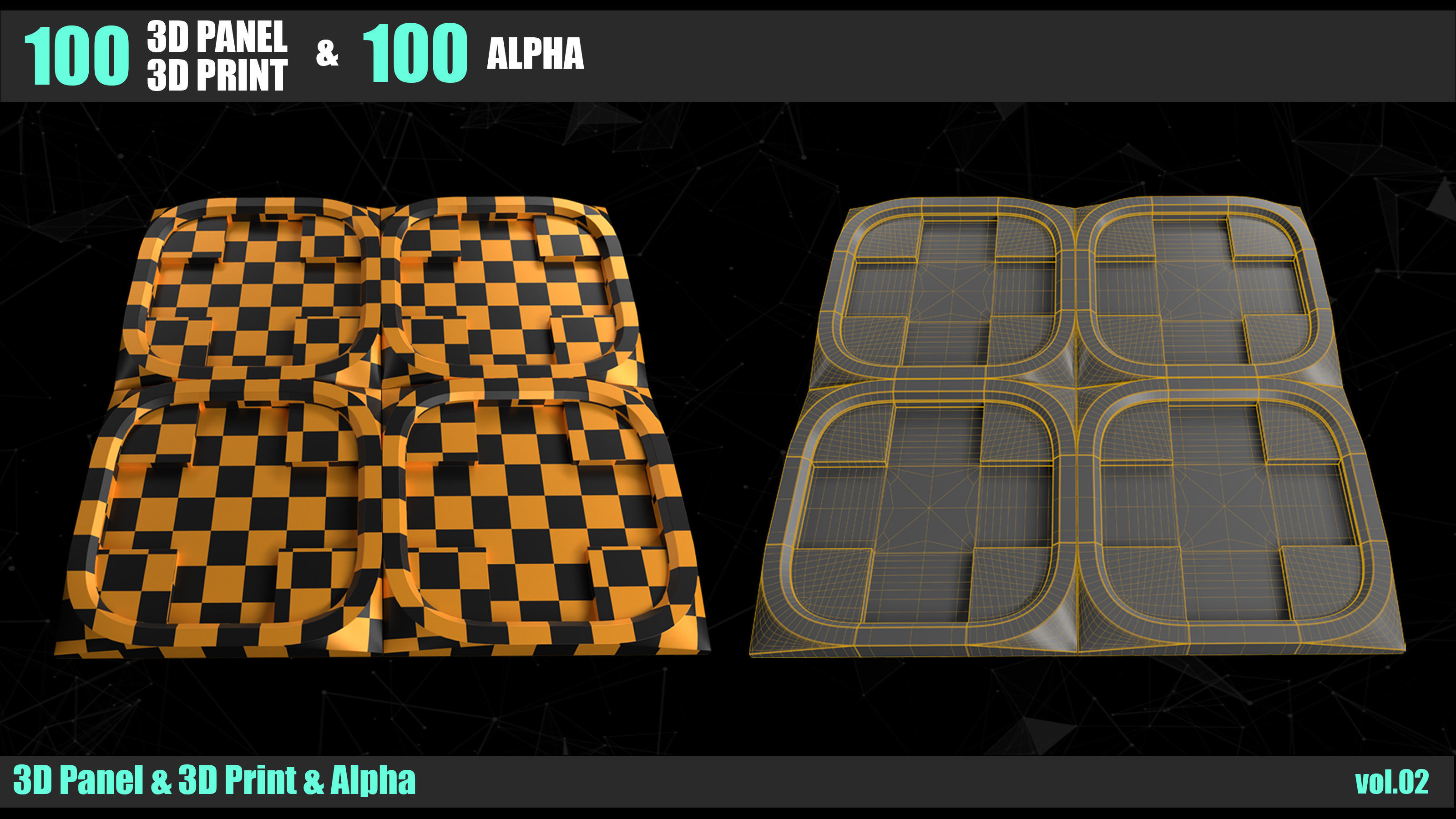 100 3D PANEL and 3D PRINT and  ALPHA  VOL 02 3D print model_1