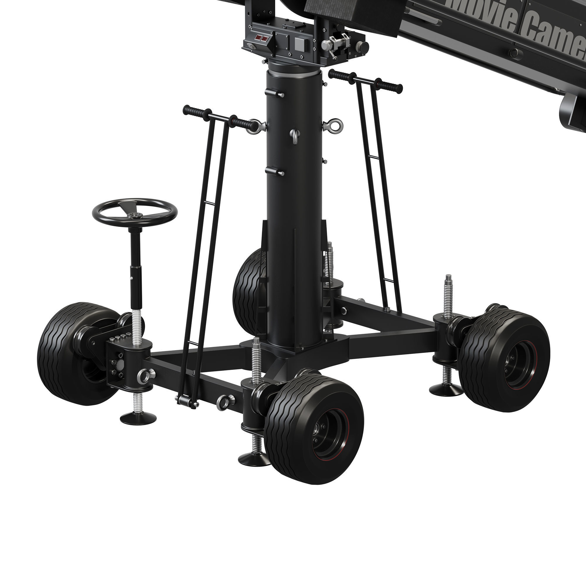 Movie crane camera black 3D model_1