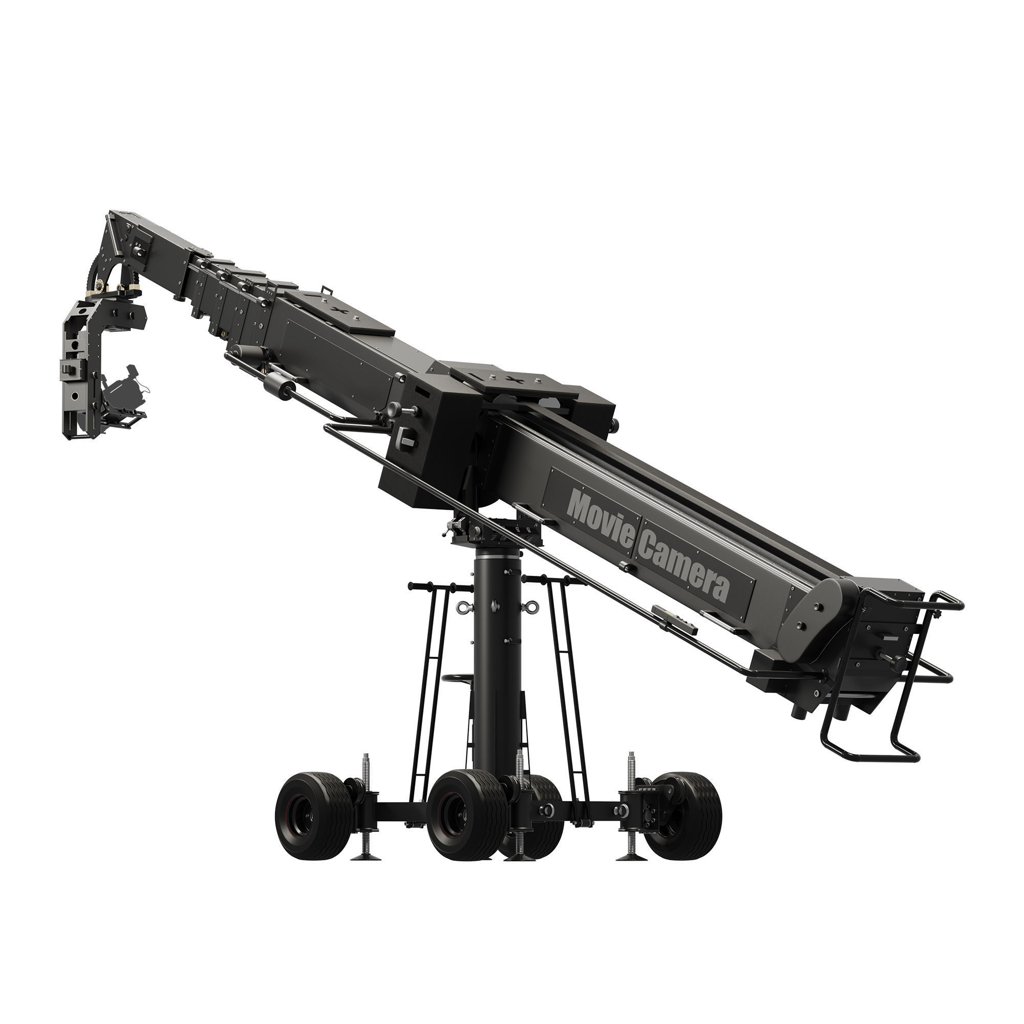 Movie crane camera black 3D model_5