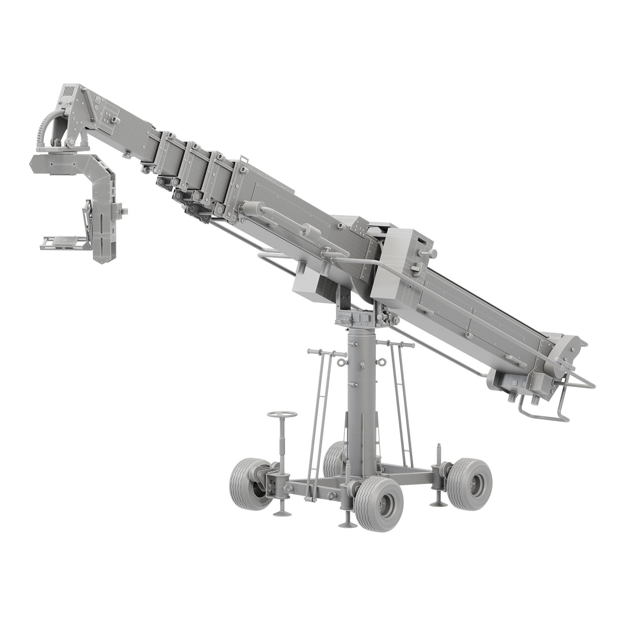 Movie crane camera black 3D model_3